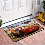 Heart Home Disney Car Printed Heavy Duty Indoor Outdoor Anti-Slip Rubber Door Mat, Welcome Mat, 23"x15" (Multi)