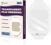 Transparent Film Dressing - Waterproof, Flexible & Breathable Adhesive Protection for Wound Care, Post Surgical Shower, CGM Sensor Patches, IV Shield, Tattoo Bandage (50 Pack, 2.38" x 2.75")