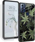 DHYYDSQZ for Motorola Moto G Play 2023 Phone Case 6.5" with Screen Protector Slim Tempered Glass Back Cover for Girls Women Soft TPU Bumper Protection Case for Moto G Play 2023,Marijuana Leaf Weed