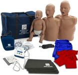 CPR Savers Training Kit with PRESTAN Professional Manikins (1 Adult, 1 Child, 1 Infant), 2 AED Trainers, CPR Mats, Manikin Vests, CPR Savers Rescue Mask (Medium)