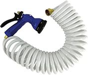 WHITE COILED HOSE W/NOZ 15' WHITE