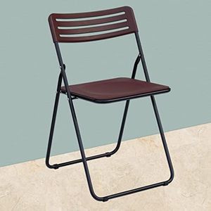 TABLE MAGIC I-Max Folding Chair Space Saving Steel Plastic Epoxy Coating- (Candy Brown)
