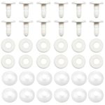 TOAOB 20 Set 30mm Doll Joints White Plastic Animal Joints for Doll Making Limbs and Head Joints