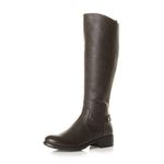 AJVANI Calf mid Heel Zip Stretch Gusset Riding Boots Size 5 38 Brown