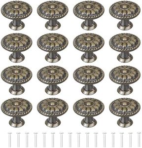 YEYIT Bouton de Porte Bronze 16Pcs Poignee de Meuble Cuisine Boutons de Tiroir Boutons de Placard Vintage Ronds Poignées Bouton de Meuble Avec Vis Pour Commode Placard Cuisine