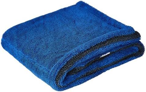 amazon basics Ultra Soft Microfiber Cleaning Cloth | 1100 GSM | Pack of 1 | 60x40cm | Super-Absorbent Scratch-Free, Streak-Free, All-Surface Cleaning | Bike, Car, Home & Kitchen Use | Grey & Blue