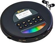 KLIM Nomad - New 2024 - Portable CD Player Walkman with Long-Lasting Battery - with Headphones - Radio FM - Compatible MP3 CD Player Portable - TF Card Radio FM Bluetooth - Ideal for Cars - Gold