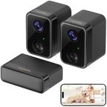 Wireless Security Camera Outdoor Indoor, Arpha Home 2 Camera Security System with 5 Months Battery Life, No Contact, 64GB Local Storage, 1080P HD, 2-Way Audio,Night Vision, Work with Alexa