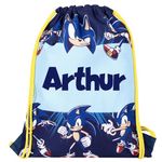 SONIC THE HEDGEHOG Personalised Drawstring Bag for Kids PE Bag - Kids School Bag - Personalised Gift For Boys - Swimming Bag For Children Blue