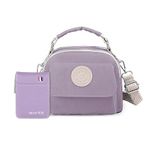 Storite Women's Stylish Small Lightweight Sling Crossbody Shoulder Bag, Portable Handbag Bag With Inner Padded Pocket & Adjustable Strap (Combo Sling Bag+Card Holder-Light Purple)