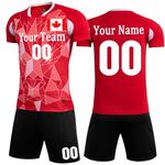 KILUZARNO Personalized Soccer Jersey Shorts Kids Adults Soccer Uniform with Name Number Team Logo Soccer Jersey Set