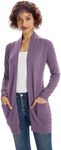 GRACE KARIN Women's Oversized Cardigan Sweater Open Front Chunky Knit Outwear Light Purple S