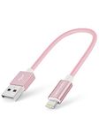 CableCreation Short iPhone Charging Cable 6inch, USB A to Lightning Cable, USB Data Sync Cord [MFi Certified] for iPhone 14/14 Pro, AirPods Pro, iPhone 13, 12, 11, iPad, 0.15M, Pink