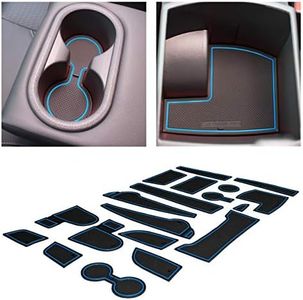 CupHolderHero fits Hyundai Kona Accessories 2018-2021 Premium Custom Interior Non-Slip Anti Dust Cup Holder Inserts, Center Console Liner Mats, Door Pocket Liners 19pc Set (Blue Trim)