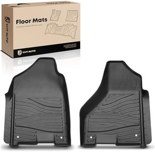 YHTAUTO Automotive Floor Mats Replacement for 2009-2018 Dodge Ram 1500 Crew Cab & 2019-2022 Ram 1500 Classic Crew Cab All Weather Car Mats Custom Fit TPE Liners Front Seat