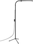 LED Floor Lamp for Living Room with Round Chassis,Custom Color Temperature lash Light,Adjustable Gooseneck Led Floor Lamp for Eyelash (Black-B) (X7)