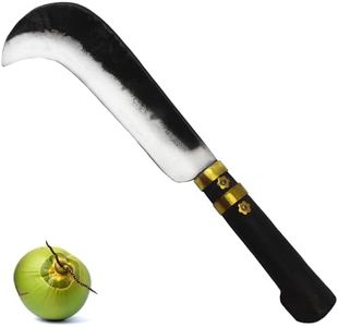 GONATURS Kitchen Knife Aruval Traditional Handmade High Tempered Iron Carbon Steel Wooden Handle Bill Hook Felling Multi Purpose Medium Kattan Vettukathi (Modern Hooked 9 INCH)