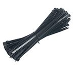 100 Pack Cable Ties Black, 3.6mm x 150mm, 6 inch Zip Ties Long 40lbs Tensile Strength with UV Resistant, Nylon Plastic Self Locking Large Heavy Duty Cable Wrap for Tidy Wires Home Workshop and Garden