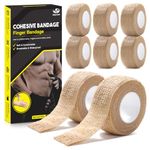 AnjoCare Self Adhesive Bandage Wrap(8 Pack),Breathable Elastic Athletic Tape,Cohesive Bandage Wrap for First Aid,Sports Injury,Wrist and Ankle Sprains Protection,Vet Wrap for Dogs,Horses(2.5CMX4.5M)