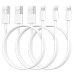 [Apple MFi Certified] iPhone Charger 6 ft 3 Pack, Lightning to USB Cable 6 Foot, Long Fast iPhone Charging Cables Cord for iPhone 14/13 Pro Max/12 Mini/11/XR/Xs/X/8/7/6/iPad Pro/Air/Mini-6 Feet White