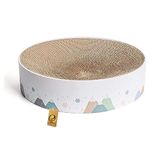 Foodie Puppies Scratching Post with Catnip for Cats and Kittens (Round Crater) | Corrugated Cat Scratcher Cardboard for Indoor Cats, Kitten for Furniture Protection, Durable Texture Design