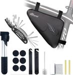 NDakter Bike Triangle Frame Bag with Bike Repair Tool Kits, Bicycle Puncture Repair Kit with 16 in 1 Multitool, Pump Portable, Lever Patch & Tire Patch Kit for Mountain Road Bikes
