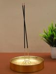 Manzar Home™ Two-in-One Incense Stick Holder, Sambrani Dhoop Cup Cone Stand, Metal Incense Burner and Ash Catcher, Agarbatti Holder and Stand for Puja, Room Freshening and Home Decor : Gold Finish