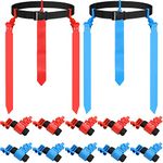 12 Players Flag Football Belts and Flags Set Adjustable Football Belt with Flags for Kids Teens Adult Indoor Outdoor Training, Red, Blue, One size