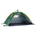 Outsunny 2 Man Pop-up Tent Beach Tent Sun Shelter w/Windows Doors Hook Sandbags UV Protection Waterproof Outdoor Adventure Garden, Green