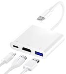 USB C to HDMI Adapter,4K Output Type C Hub Video Audio Multiport Converter with PD100W Fast Charging & USB 3.0 Port,for iPhone 15,iPad,MacBook Pro 2018/2017/2016,Galaxy S8 to S23,Dell,Huawei,HP More