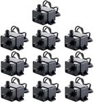 10-Pack 12V Brushless Water Pump 240L/H 3M Lift, 4.2W Ultra-Quiet Submersible Pump for Aquariums/Fish Tanks/Swimming Pools (DC 12V, 240 Liters/Hour)​​