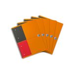 Oxford 001 International Classic Notebook 160 Pages [80 sheets] 230x297mm A4plus Orange and Grey Ref N001202 (Pack of 5)