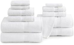 SNOWDROP White Bath Towels for Bathroom - 12 PC Bathroom Towels Set, Microfiber Towels for Body, Hotel Towels, 4 Extra Large Bath Towels, 4 White Hand Towels, 4 Washcloths - White Towels Bathroom Sets