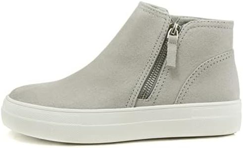 Soda Route Women High Top Fashion Sneaker Shoes with Padded Sole & Side Zipper, L-grey Imit Suede, 5.5