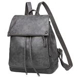 Everfuny Womens Backpack Purse Leather Girls Schoolbag Tote Bag Travel Bag(Grey)