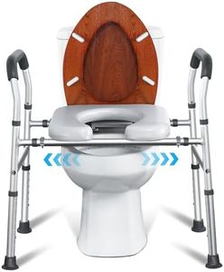 Deewow Raised Toilet Seat with Handles, Toilet Seat Riser for Seniors with Height and Width Adjustable, up to 400lbs, Commode Chair for Elderly, Pregnant and Handicap, Fit Any Toilet