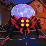 Danxilu 8FT Giant Halloween Inflatables Spider Outdoor Decorations with Rotating Colorful Magic LED Lights, Blow Up Yard Decoration Halloween Inflatables for Garden Yard Lawn Patio Holiday Decor