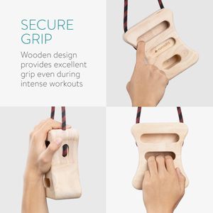 Navaris Wooden Fingerboard Hangboard Set – 2-Piece Climbing Training Blocks