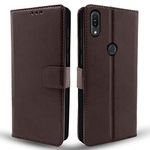 Pikkme Asus Zenfone Max Pro M1 Flip Cover Leather Finish | Inside TPU with Card Pockets | Wallet Stand and Shock Proof | Complete Protection Flip Case (Coffee)