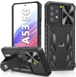 for Samsung Galaxy A53 5G Case: Military Grade Drop Proof Protection Cover with Kickstand | Matte Textured Rugged Shockproof TPU | Protective Cell Phone Case for Galaxy A53 5G Phone