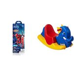 Oral-B Kids Electric Rechargeable Toothbrush, Featuring Spider Man, Extra Soft Bristles (Age 3+,Multicolor) & Jam & Honey Elephant Tusker Ride-On, Multicolor