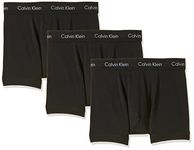 Calvin Klein Cotton Stretch 3 Pack Trunk, All Black(Size: M)