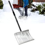 Snow Shovel for Driveway, 46 inches Aluminum Snow Pusher Shovel with D-Grip Handle Heavy Duty Metal Snow Shovels for Car Home Garage Garden