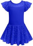 Zaclotre Girls Ballet Leotards Ruffle Sleeve Sparkle Dance Leotard Toddler Ballerina Dress Outfits