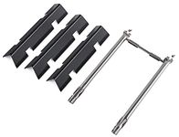 PETKAO 7635 3-Pack Porcelain-Enameled Flavorizer Bars and One Tube Burner for Weber SpiritII E210 S210 E220 S220, Spirit 200 Series and Weber Spirit E210, E220, S210, S220 (Model Years 2013-2017)