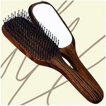 Scarlet Line Professional Mirror Ebony Maple Wood Anti Static Large Paddle Hair Brush with Mirror and Wooden Handle for Men And Women, Brown Colour