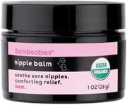 bamboobies Organic Lanolin-Free Nursing Balm Nipple Cream, Safe for Breastfeeding, 1 oz