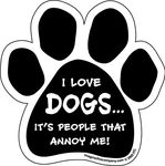 Imagine This D1661 Car and Rescue Decal (I Love Dogs. People Annoy Me), 2 Pack