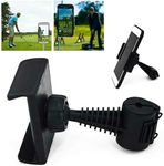 2024 Golf Phone Holder Swing Record Aid 360° Rotation Universal Golf Trolley Buggy Cart GPS Golf Mentor Training Alignment Stick Bag Clip Mount Shaft Adjustable Clamp