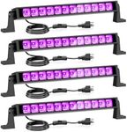 Onforu 4 Pack 27W LED Black Lights, Blacklight Bars with Plug and Switch, IP66 Waterproof Black Lights for Glow Party, Halloween Decorations, Bedroom, Classroom, Body Paint, Stage Lighting, Black